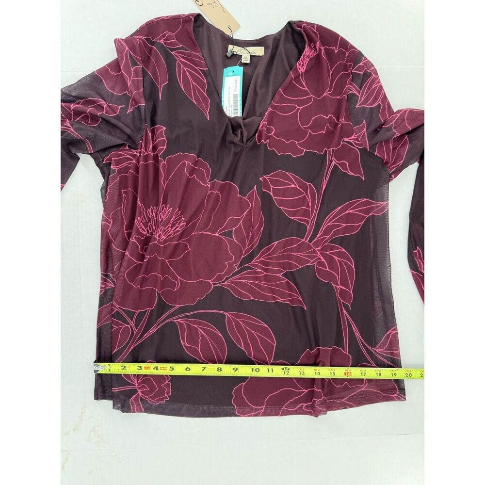 Les Serein Shirt Top Women’s Size XL Mesh Floral Y2K Long Sleeve Graphic 90’s - Picture 14 of 14
